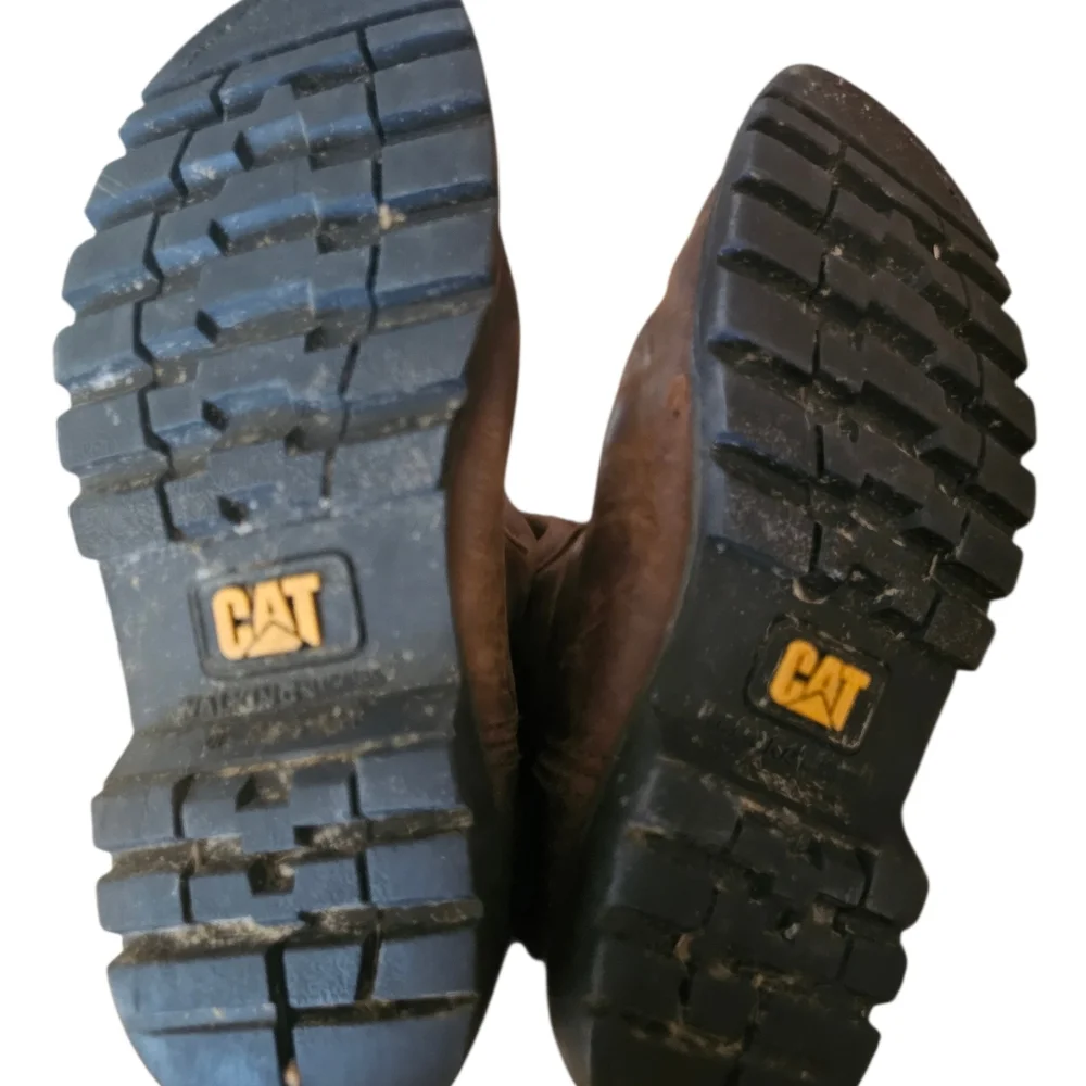 Caterpillar CAT Steel Toe Work Boots Men’s 7.5 Brown Leather‎ Pull On Wellington